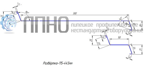 Чертеж оконного отлива