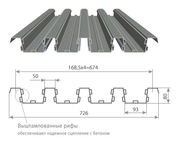 Чертеж профиля Н80